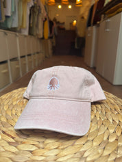 Gorra Rosa Oktop logo bordado algodón orgánico mediterráneo