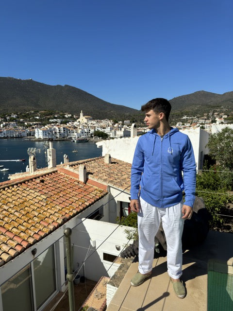 Rosa dels Vents Bright Blue Zip Up Sweatshirt 