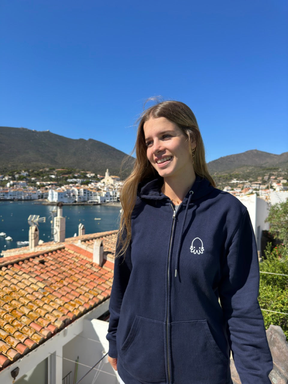 Dessuadora amb cremallera Rosa dels Vents French Blue 