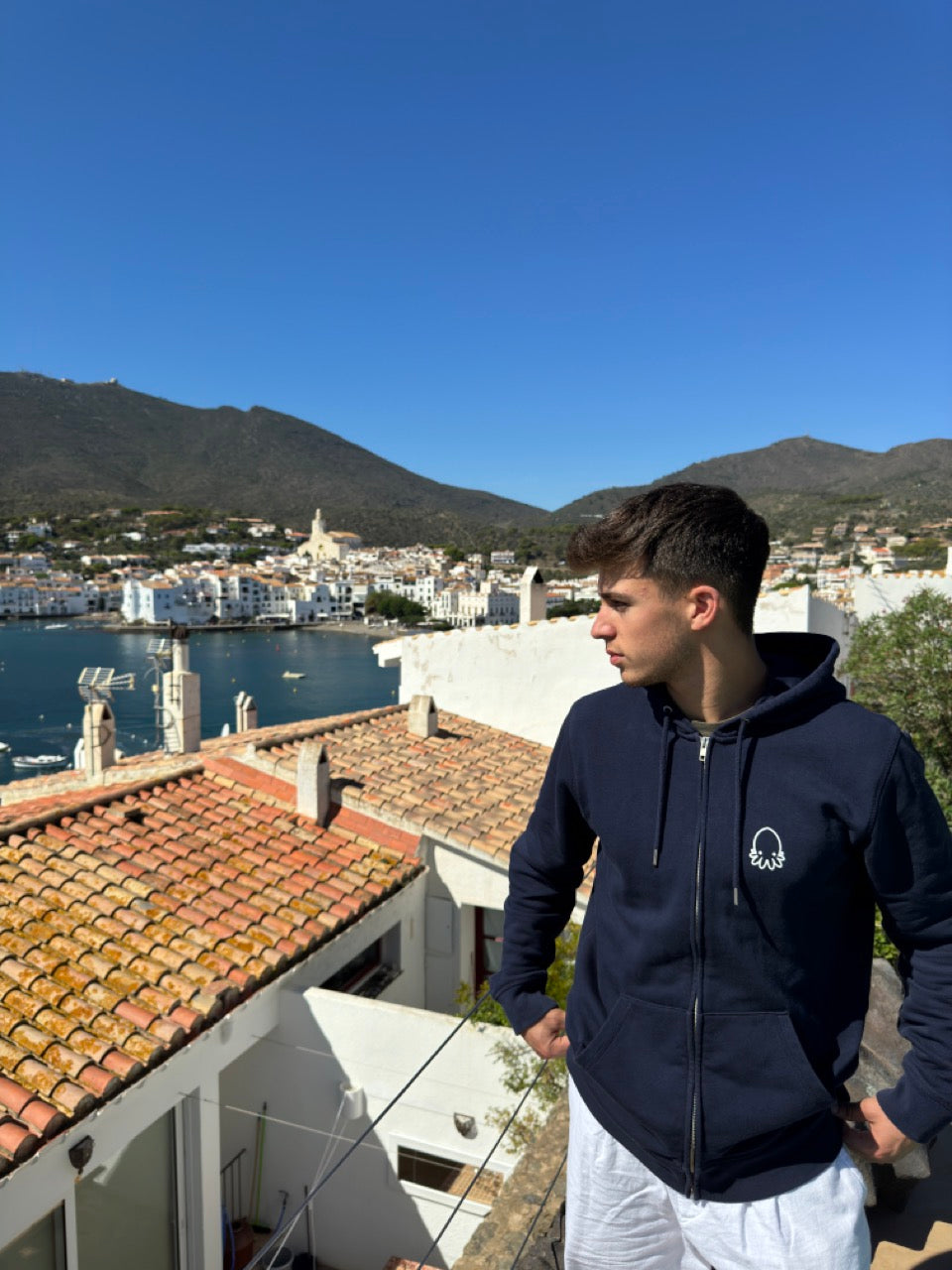 Dessuadora amb cremallera Rosa dels Vents French Blue 