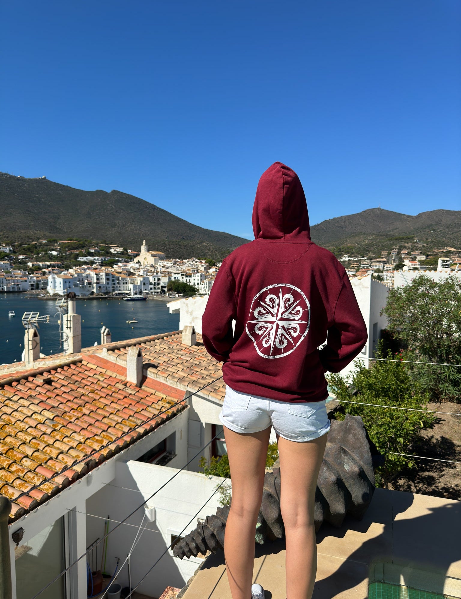 Sudadera con cremallera Rosa dels Vents Burgandy - Tienda OKTOP